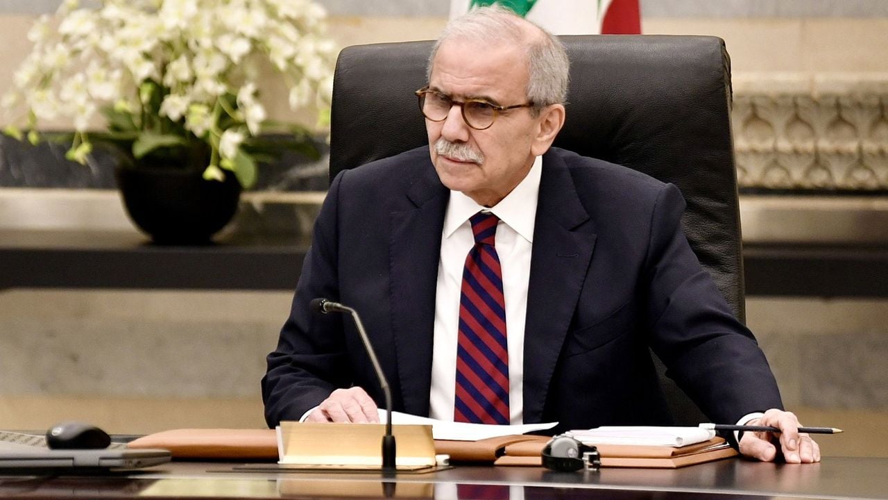 De Libanese premier Salam vorige maand in Beiroet - EPA