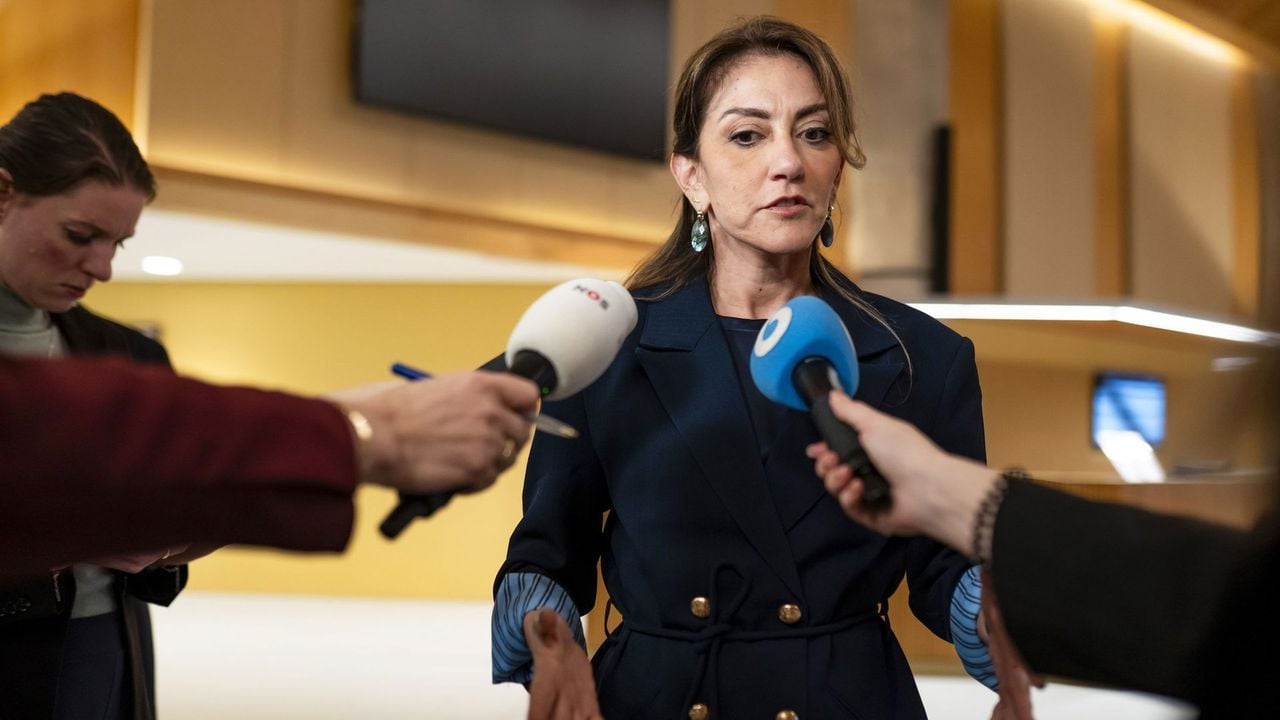 Yesilgöz, minister van Defensie geeft toelichting over de inzet van het schip Zr. Ms. Evertsen in de Middellandse Zee. - ANP