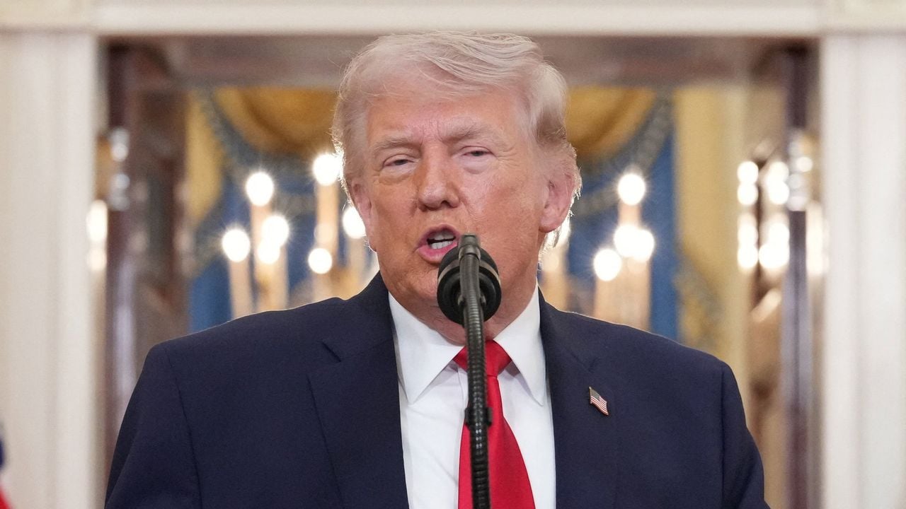 President Trump tijdens zijn toespraak van afgelopen week over de voortzetting van  Amerikaans-Israëlische aanvallen op Iran - AFP