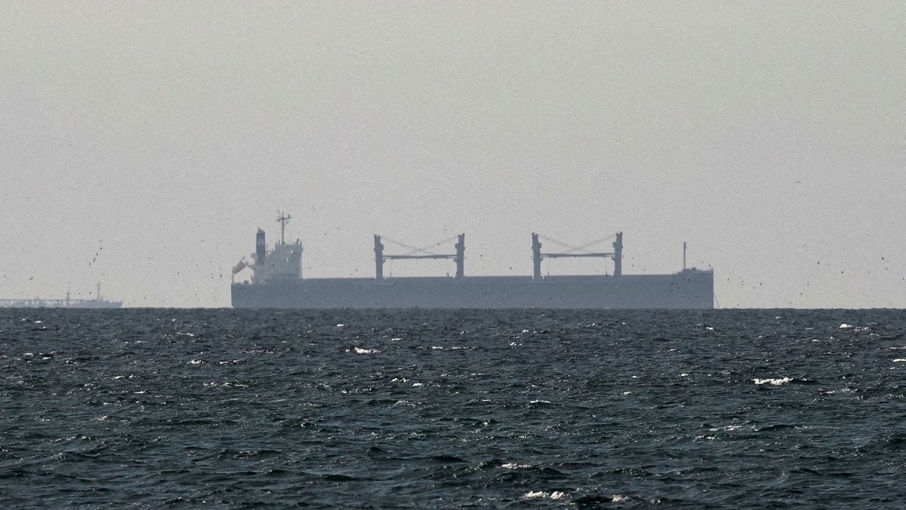 Een vrachtschip nabij de Straat van Hormuz - Reuters