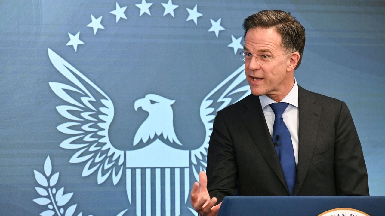 Rutte tijdens zijn toespraak bij het Reagan Instituut - AFP