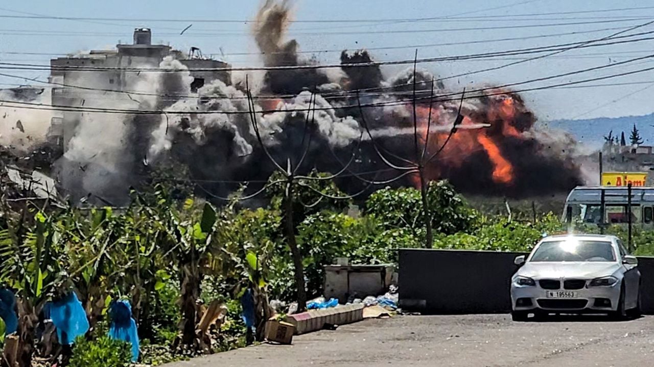 Explosie in het dorp Al Aabbassiyah, in het zuiden van Libanon - AFP
