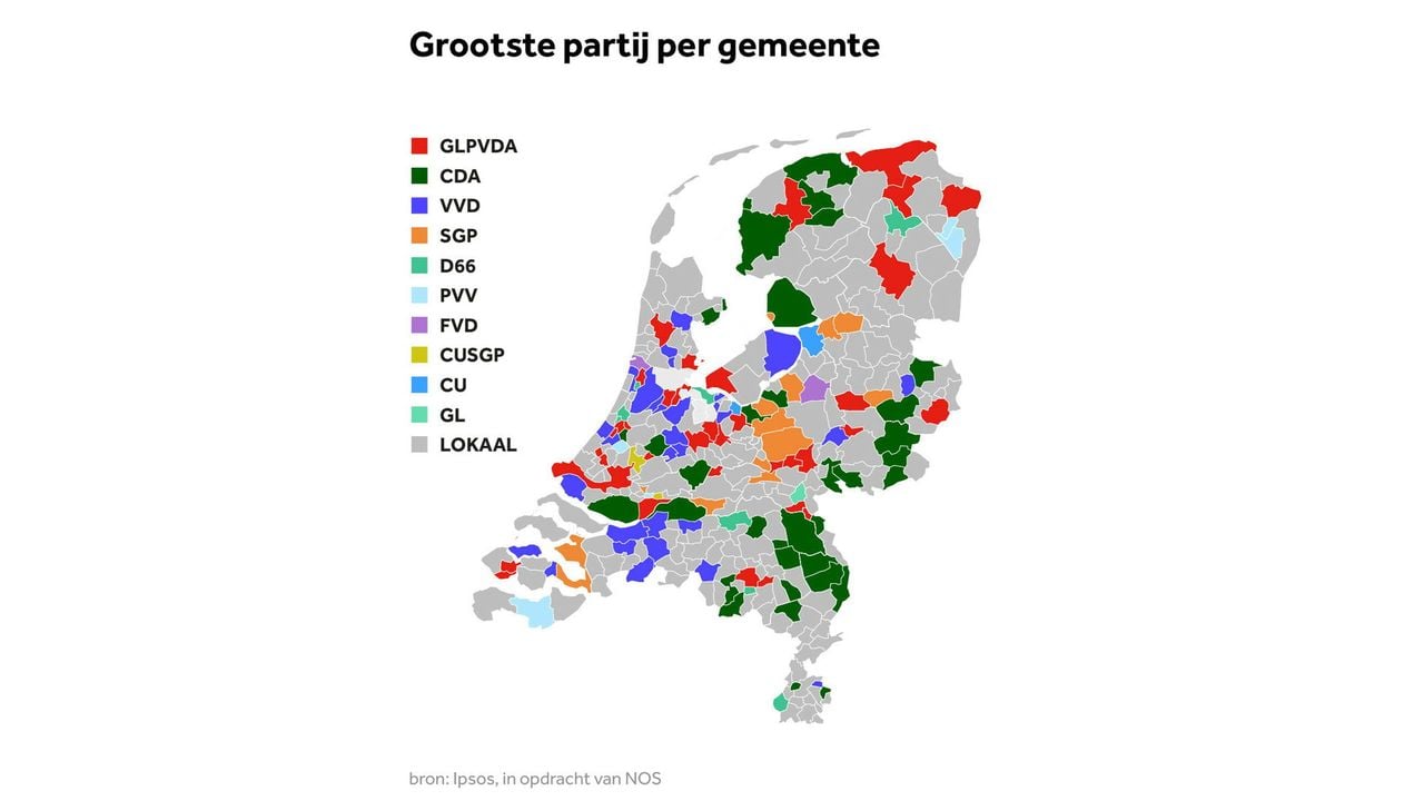 De grootste partijen per gemeente - NOS