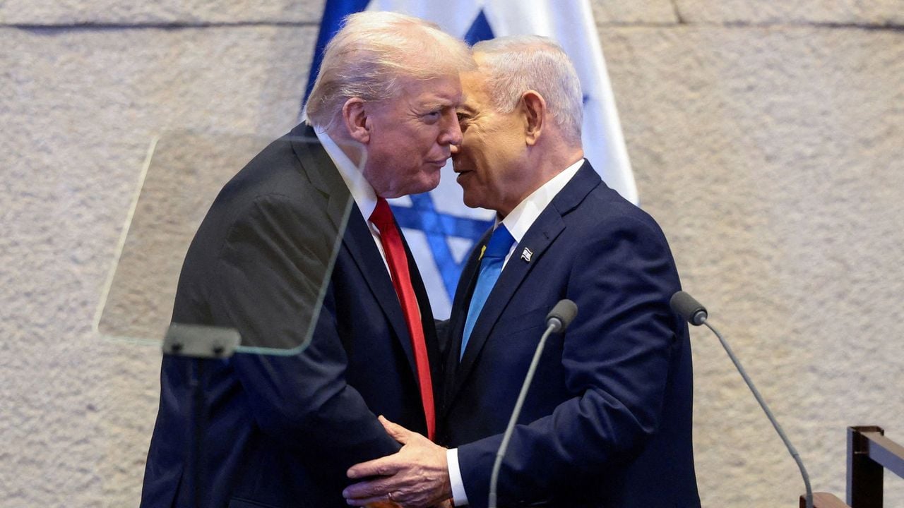 De Amerikaanse president Trump en de Israëlische premier Netanyahu bij een bezoek in Jeruzalem in oktober - Reuters