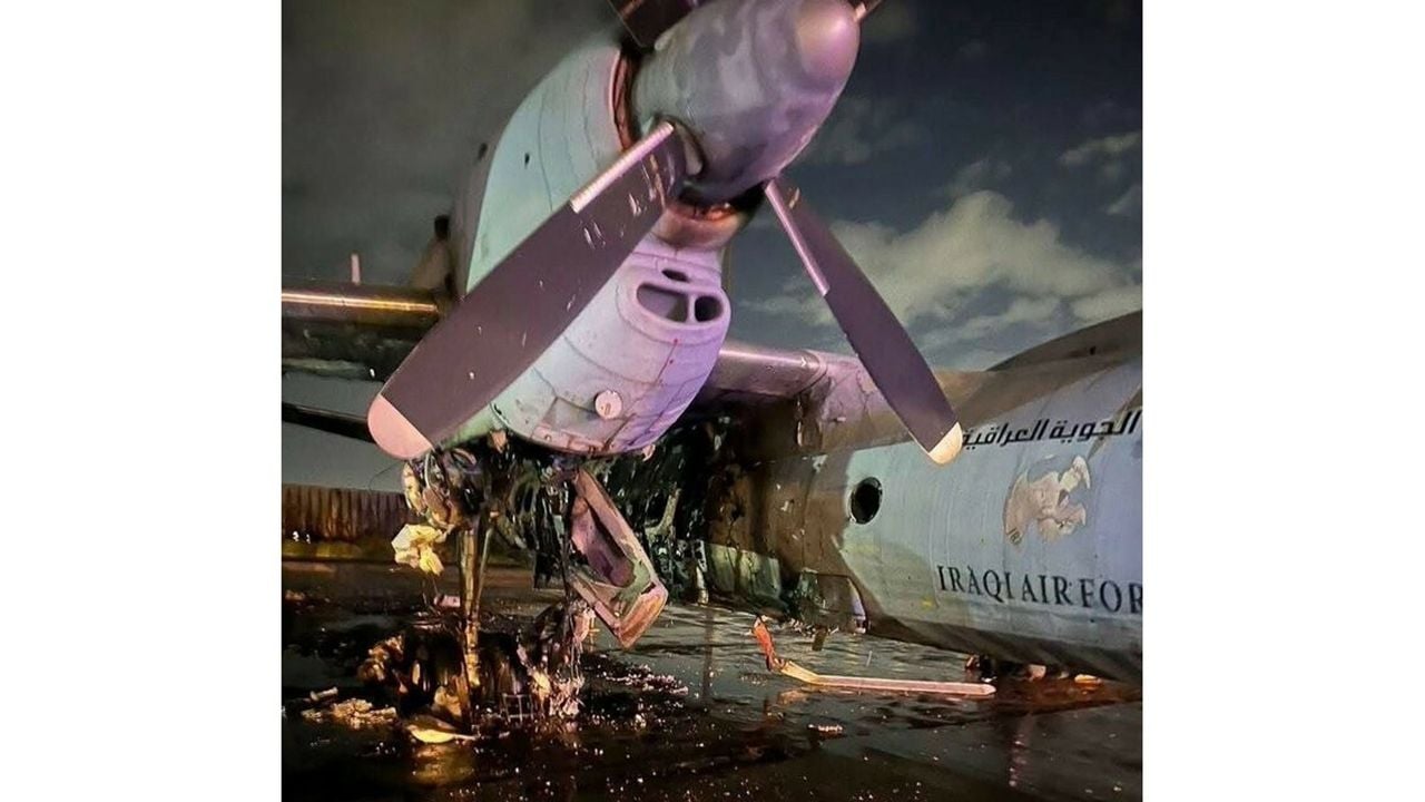 Schade aan het vliegtuig op de militaire basis bij Bagdad - Ministerie van Defensie Irak