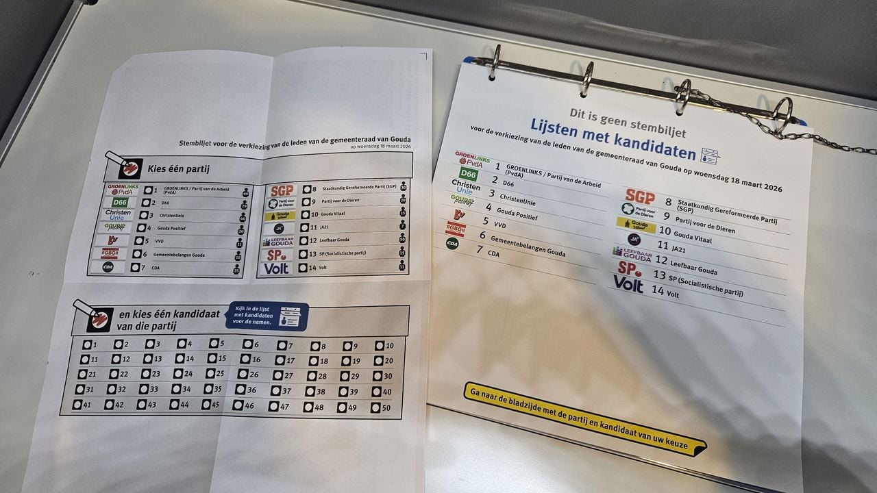 In Gouda wordt ook gestemd met kleinere stembiljetten - NOS