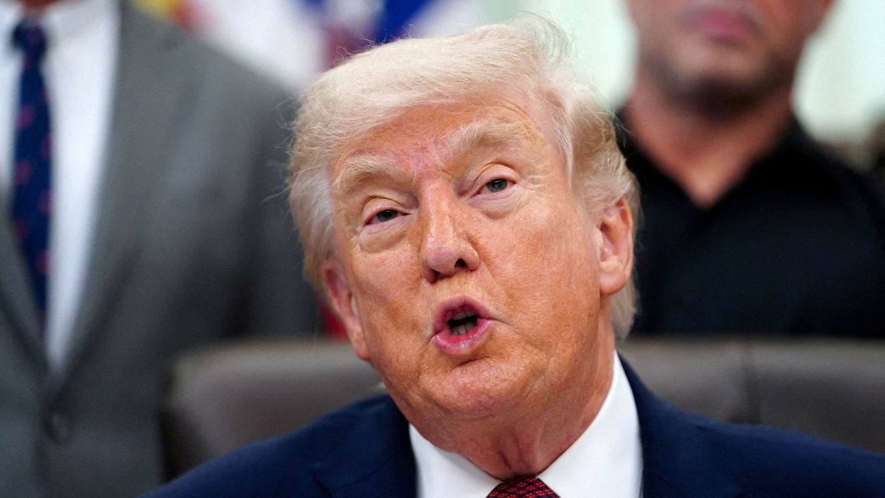 Donald Trump op een archieffoto - Reuters