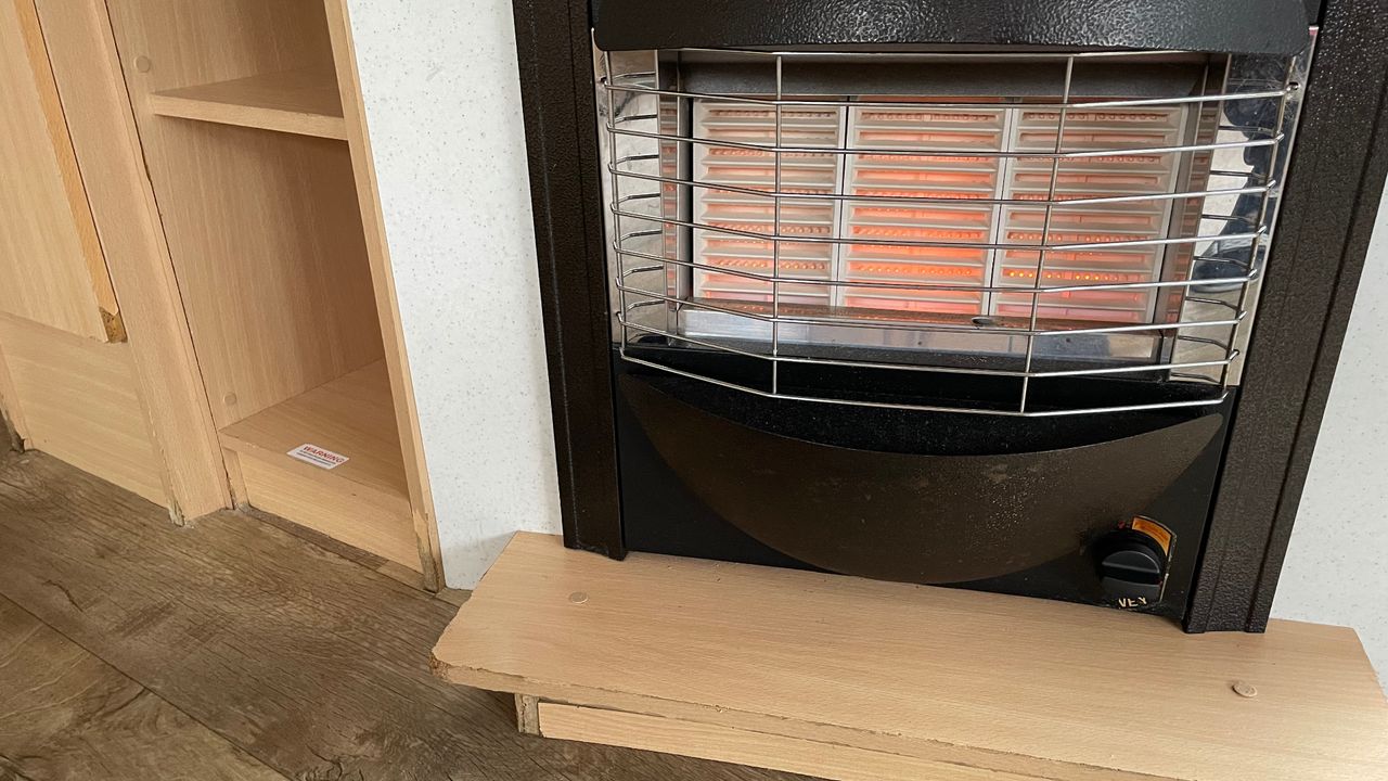 De gaskachel in de mobilehome.