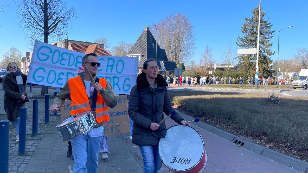 De protestmars door Geldrop