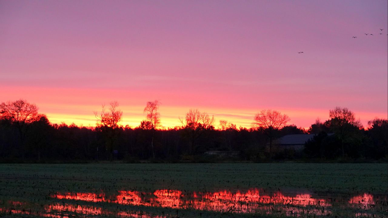 De zonsopkomst zorgde voor mooie plaatjes (foto: Ben Saanen).