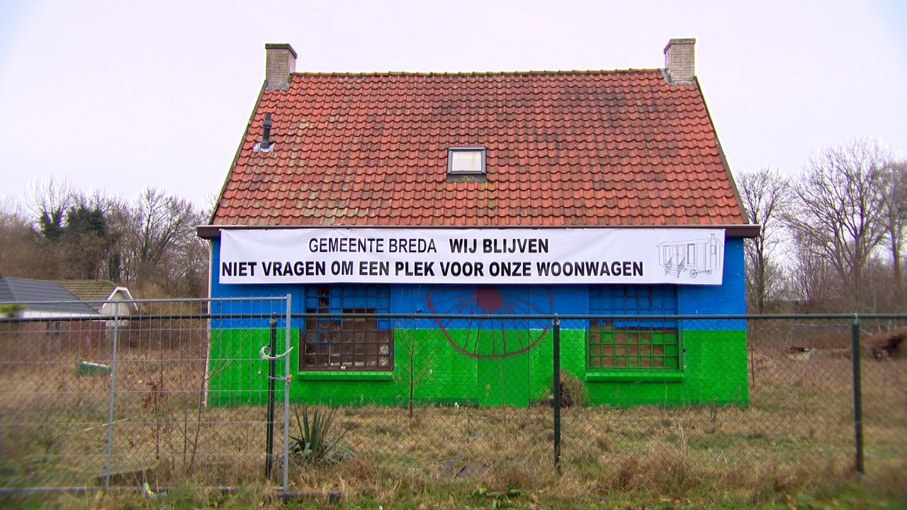 Het slooppand met de tekst (foto: Omroep Brabant).