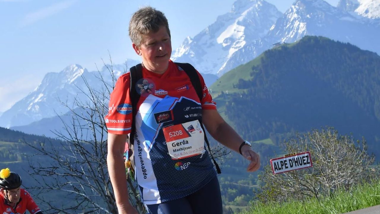 Gerda wandelde al eerder trots de berg op (eigen foto).