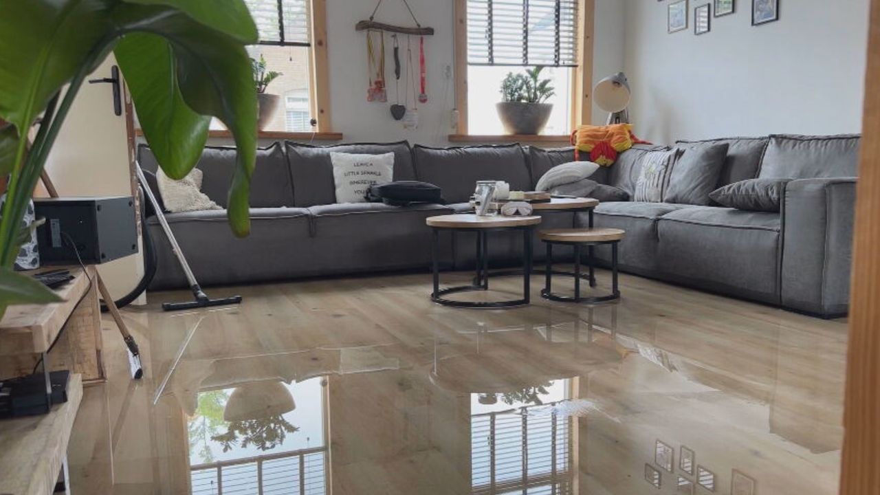 De woonkamer van Joffre gaat weer richting droog.