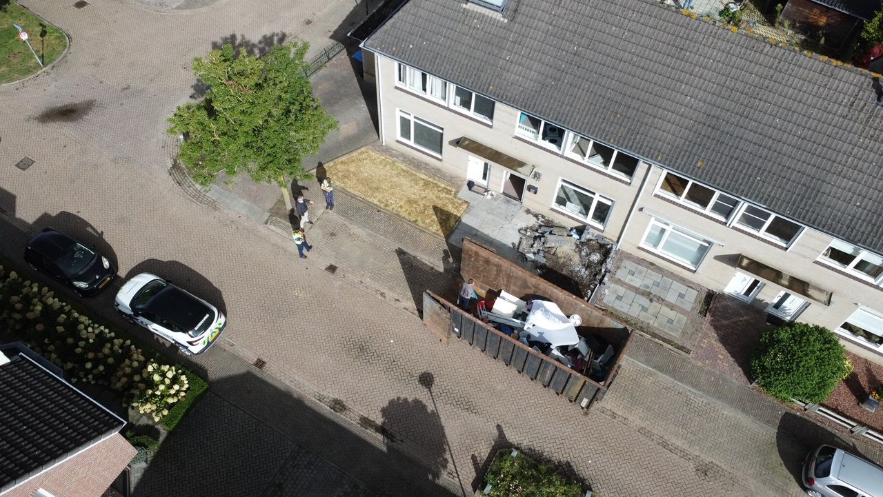 De container voor het huis.