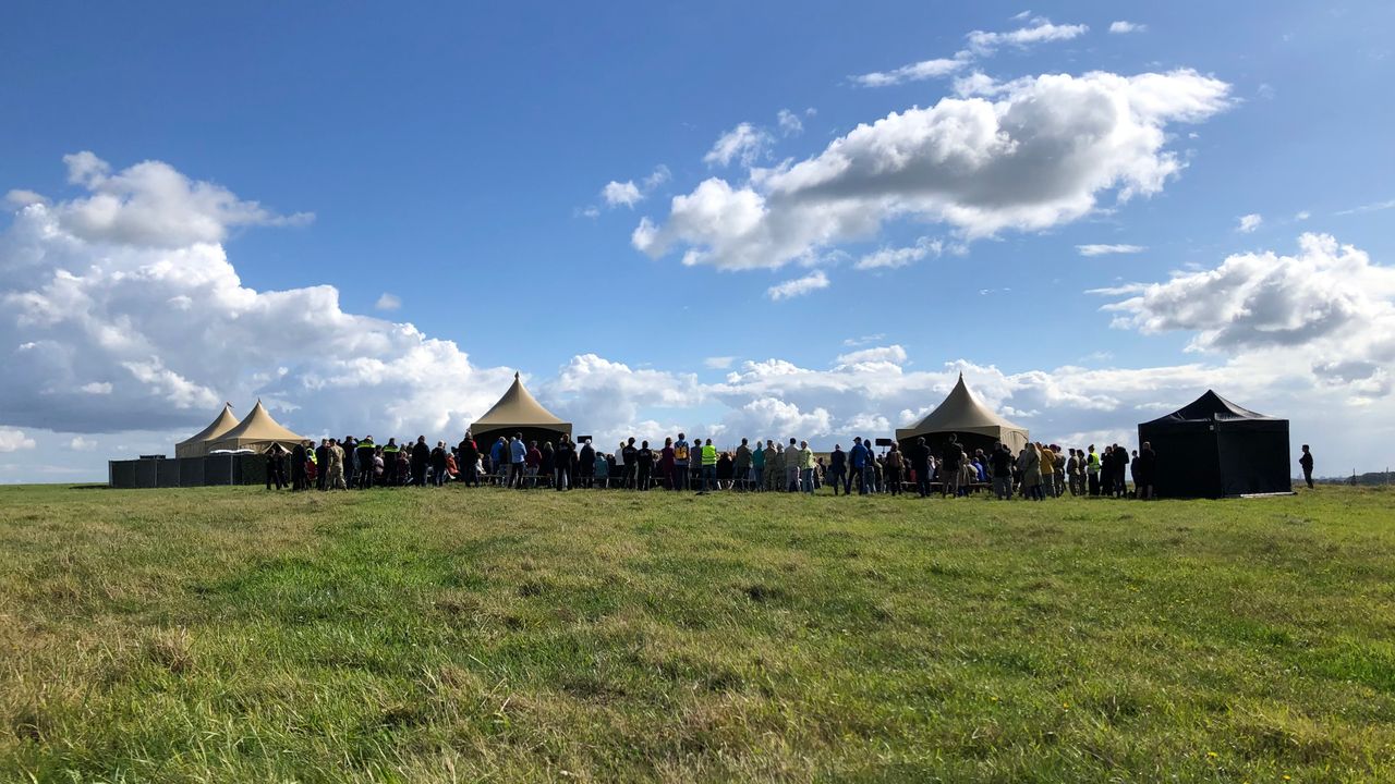 De voorstelling vrijdagmiddag van een afstandje (foto: Willem-Jan Joachems)