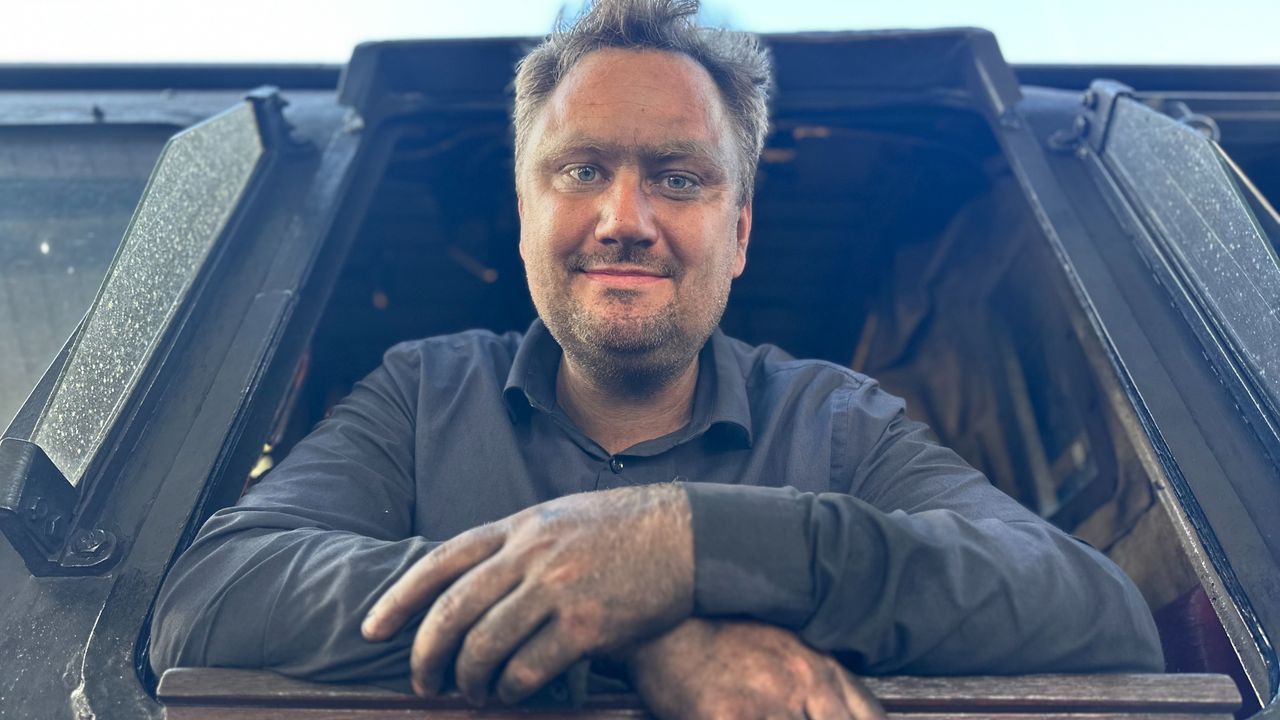 Treinstoker Peter bij aankomst in Den Bosch (foto: Floortje Steigenga)