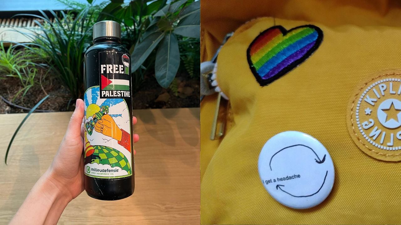 De waterfles en tas die onderzocht werden (Foto: privébeeld). 