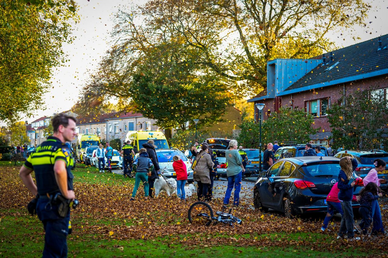 De opstuivende bladeren en omstanders (Foto: SQ Vision) 