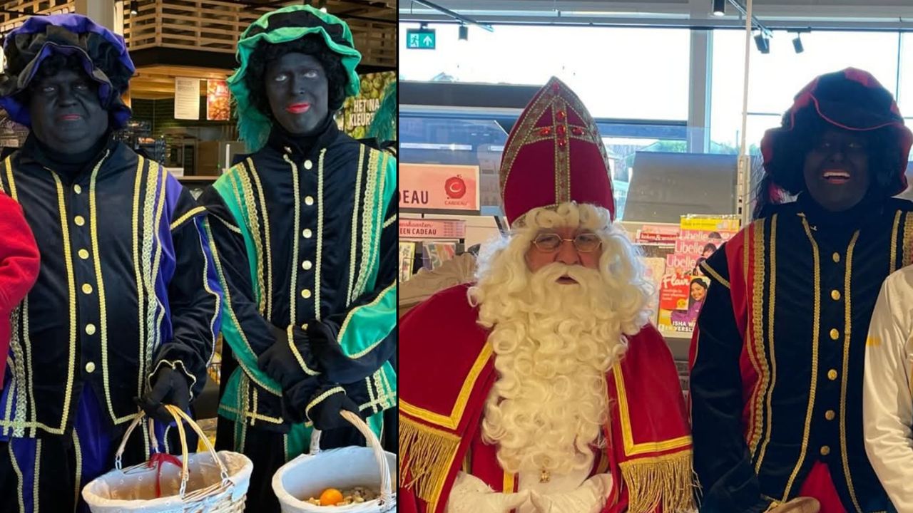Zwarte Piet bij Jumbo Lommel (bron: Facebook Jumbo Lommel).