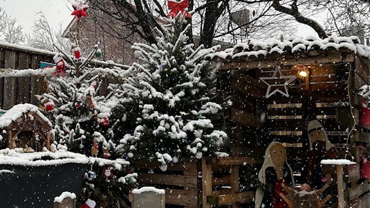 Een verlate witte kerst in Veghel (foto: Hein Vissers). 