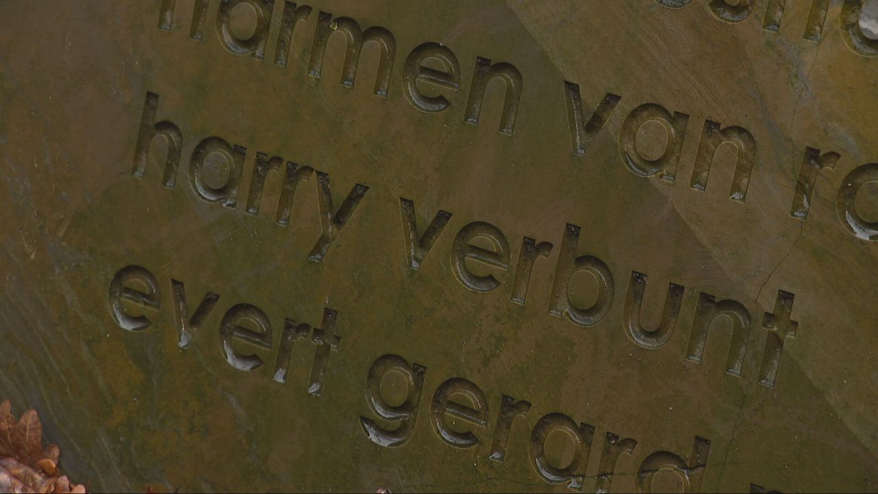 De gedenksteen met de naam van verzetsstrijders Harry Verbunt (foto: Omroep Brabant).
