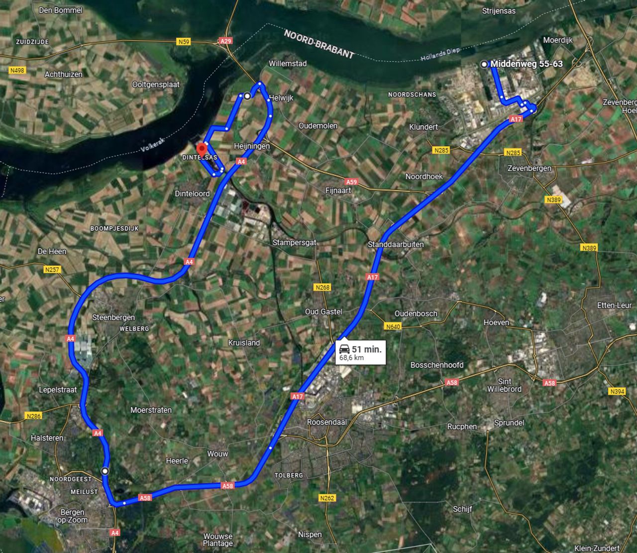 Via deze route werd de grote wiek vervoerd (beeld: RWE).