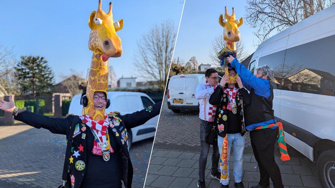 Onze carnavalsverslaggever Noël kreeg een speciale rol in het optreden (Ferenc Triki).