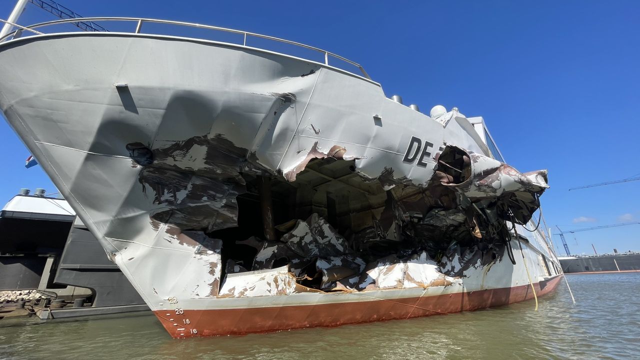 Enorm gat in het schip (foto: Imke van de Laar).