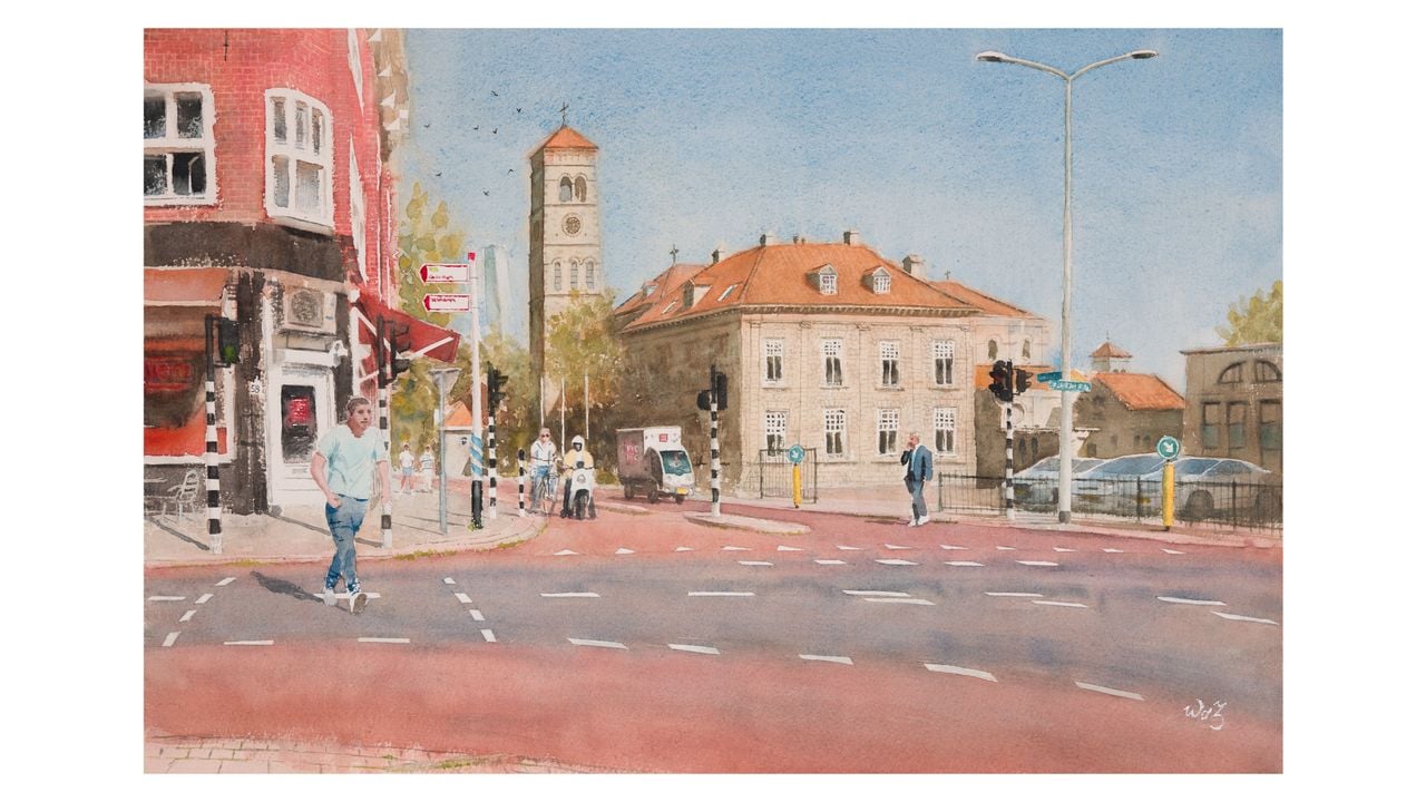 De Steentjeskerk en cafetaria De Willem (afbeelding Wout de Zeeuw).  