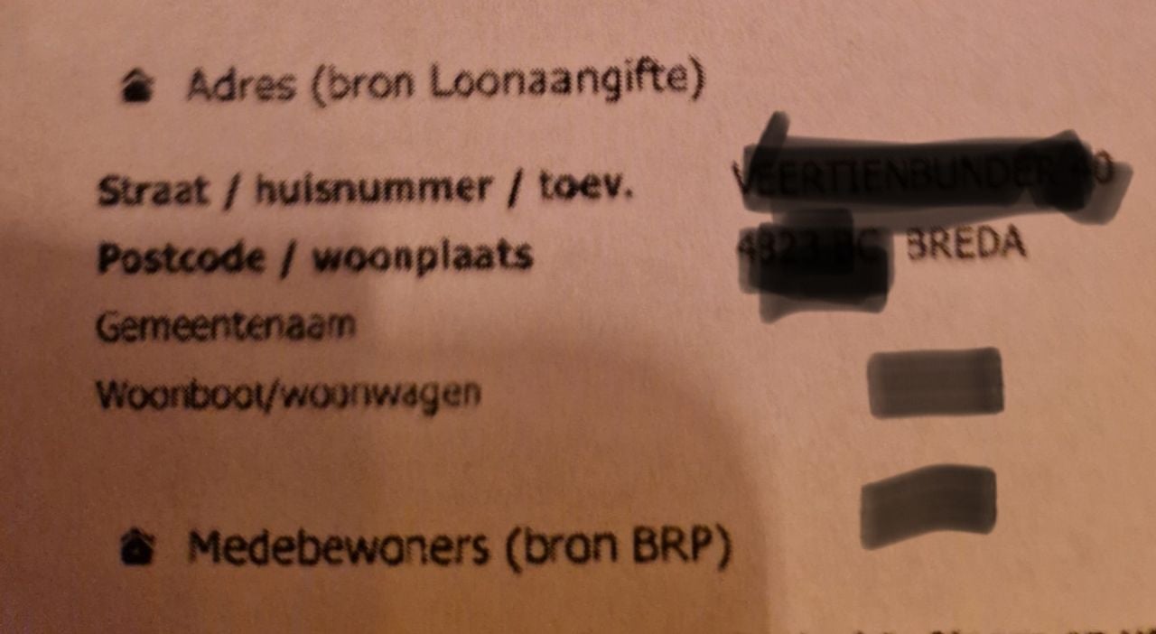 Het onderdeel uit het burgerdossier met de toevoeging woonboot/woonwagen.