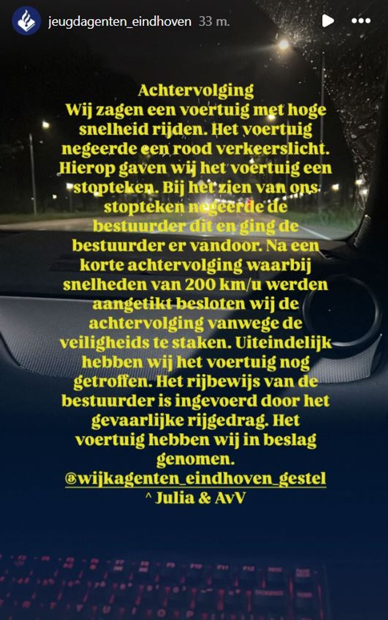 Foto: Instagram jeugdagenten Eindhoven.