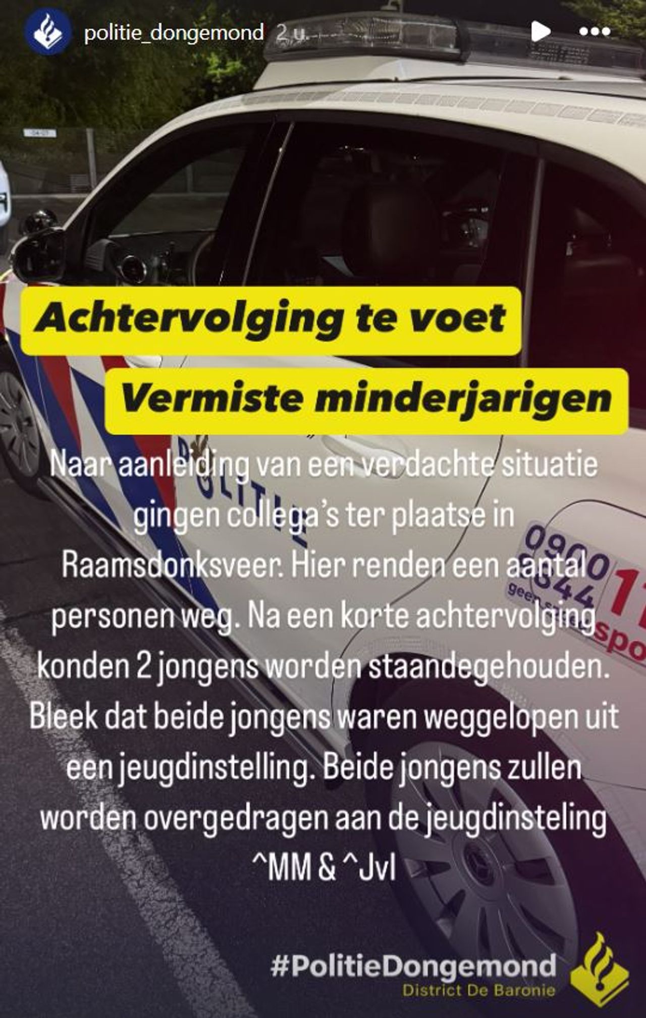 Foto: Instagram politie Dongemond.