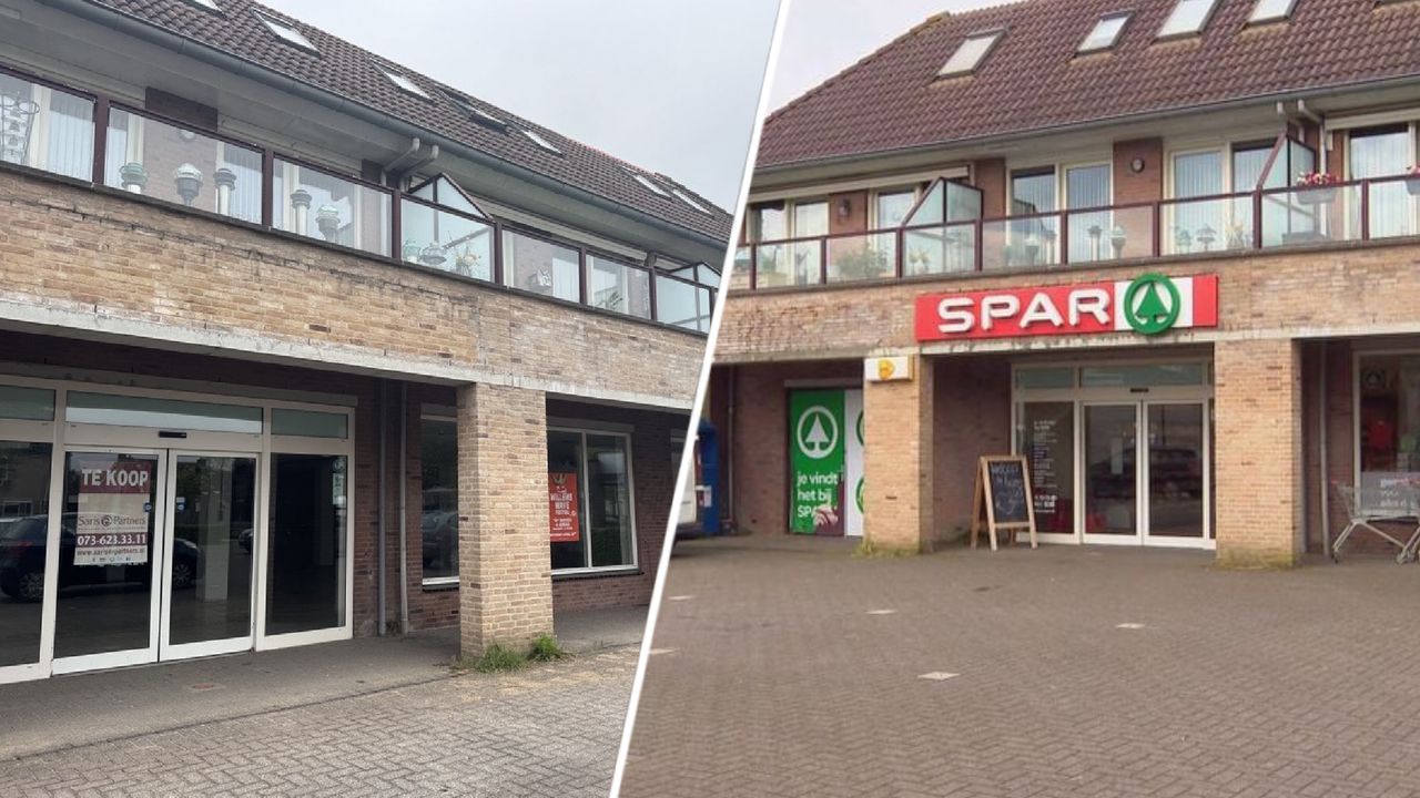 De voormalige Spar in Esch nu, en de Spar een jaar geleden (foto: Lav Lukac).