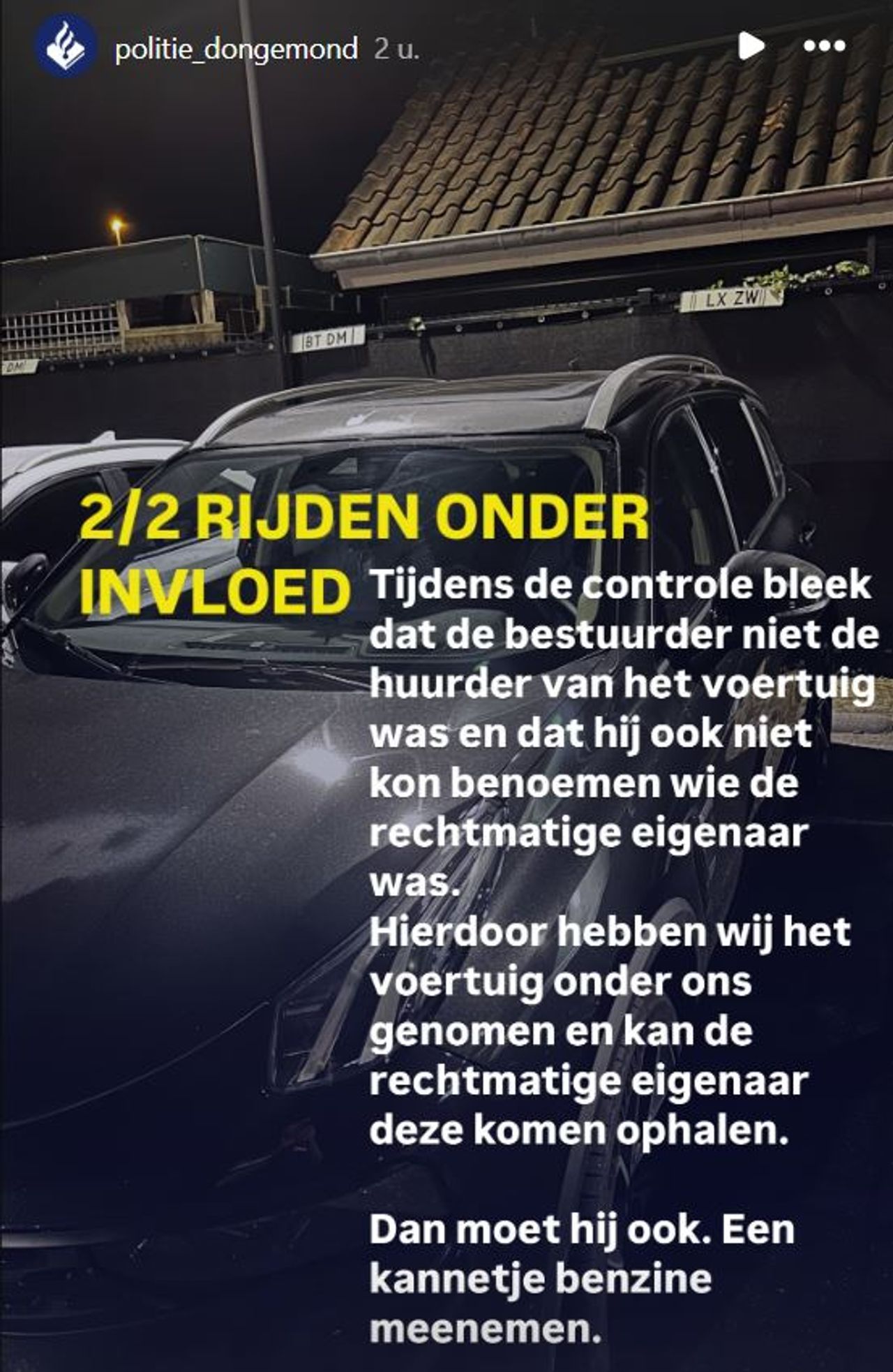 Foto: Instagram politie Dongemond.