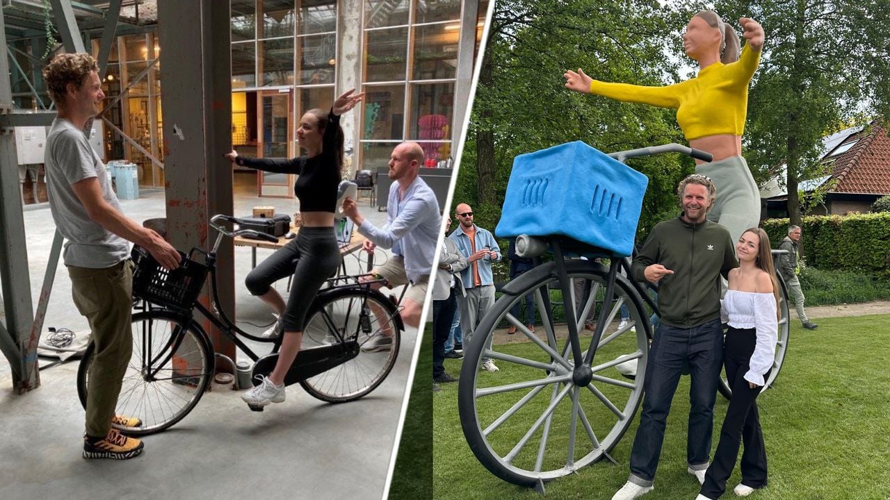 Lonneke stond jaren geleden al model voor het standbeeld (Foto's: Lonneke Vermeulen).