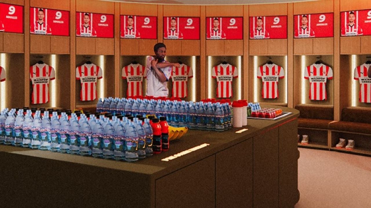 Ook de kleedkamers worden aangepakt (foto: A&E Architecten/PSV).