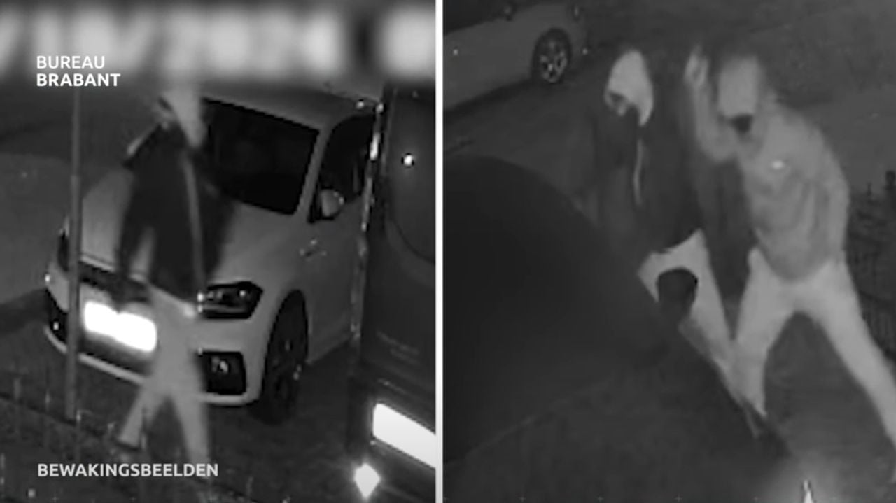 De overvallers op de oprit (foto's: Bureau Brabant). 