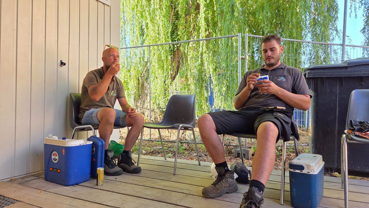 Er wordt deze dagen extra vaak pauze gehouden (foto: Omroep Brabant).