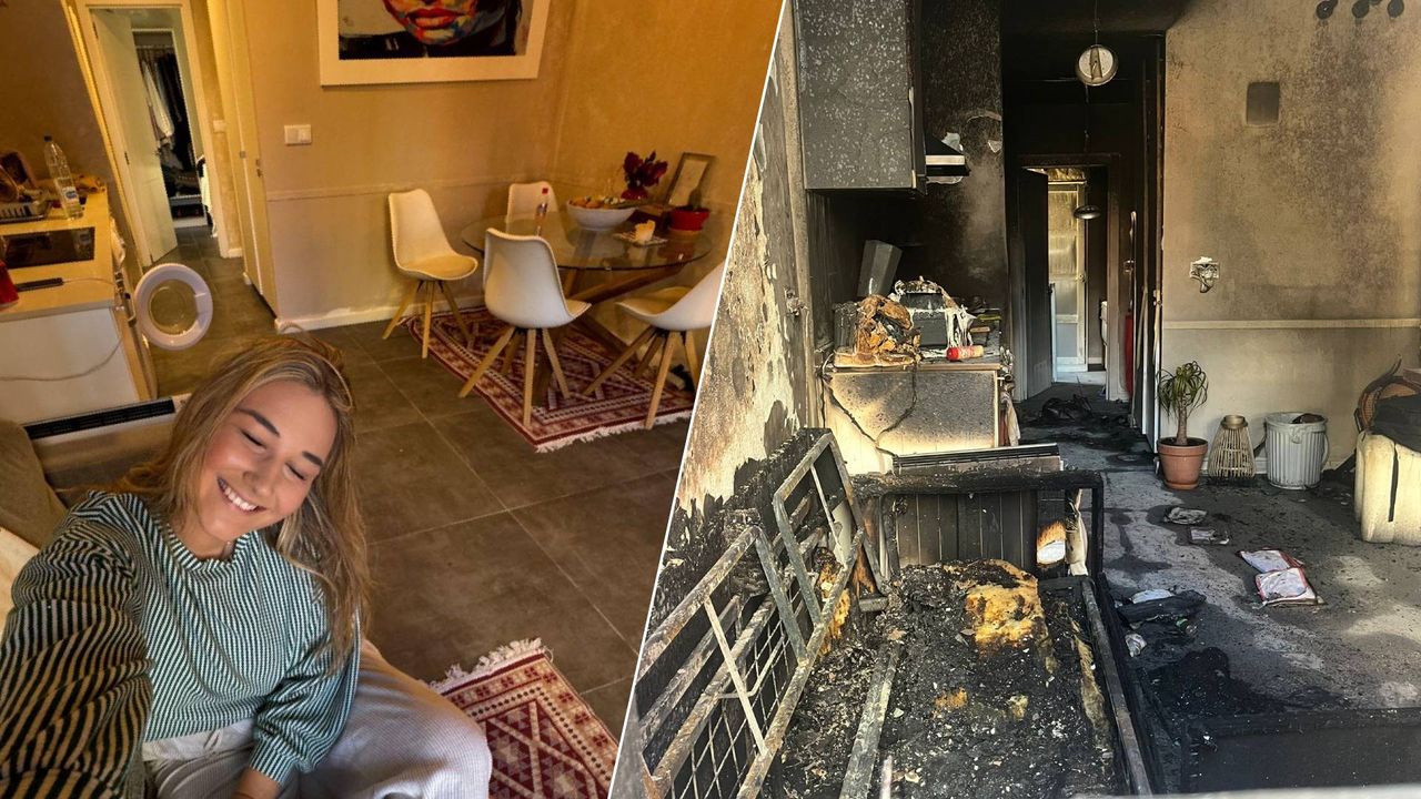 Het appartementje van Laura voor en na de brand (Foto: Laura van Casteren.)
