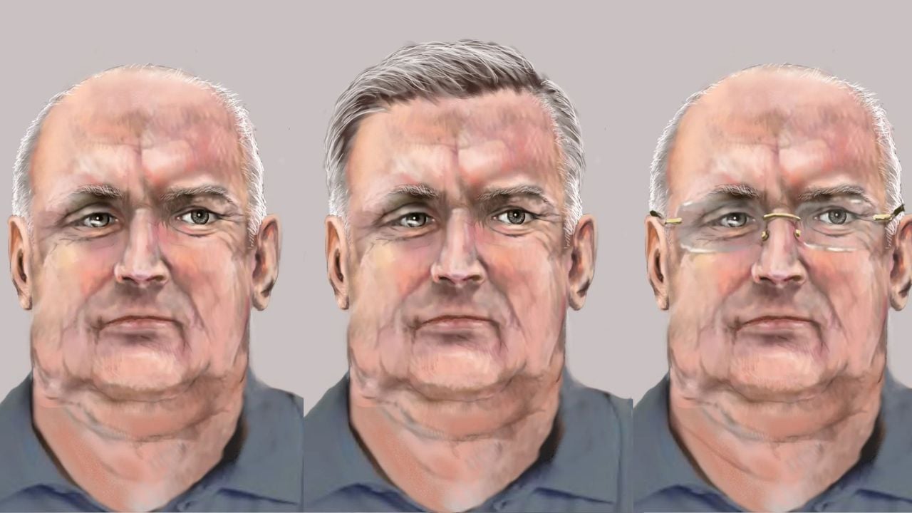 Zo zou Wim Beckmann er nu ongeveer uitzien (Foto's: Federale Politie België). 