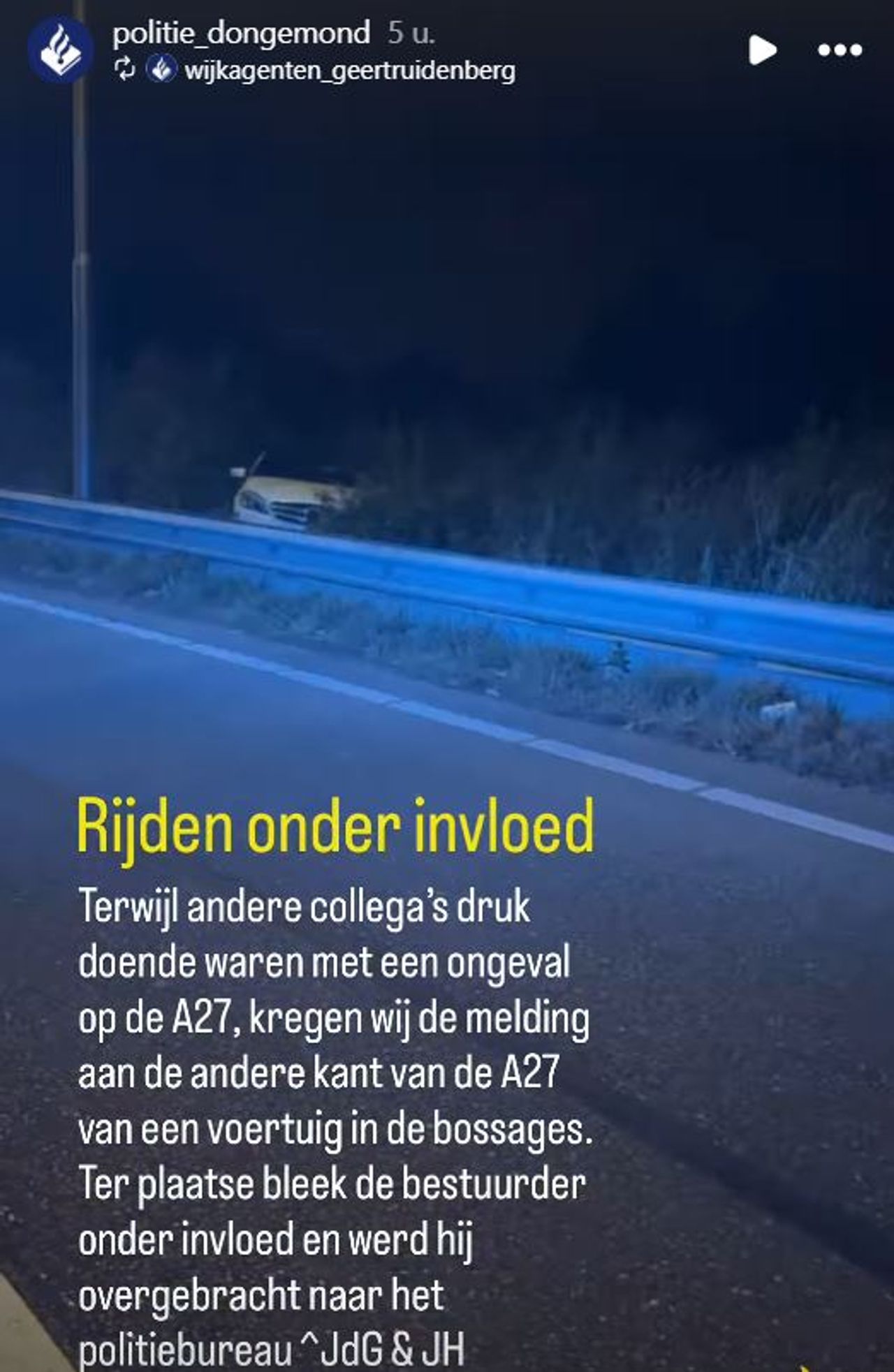 Foto: Instagram politie Dongemond.