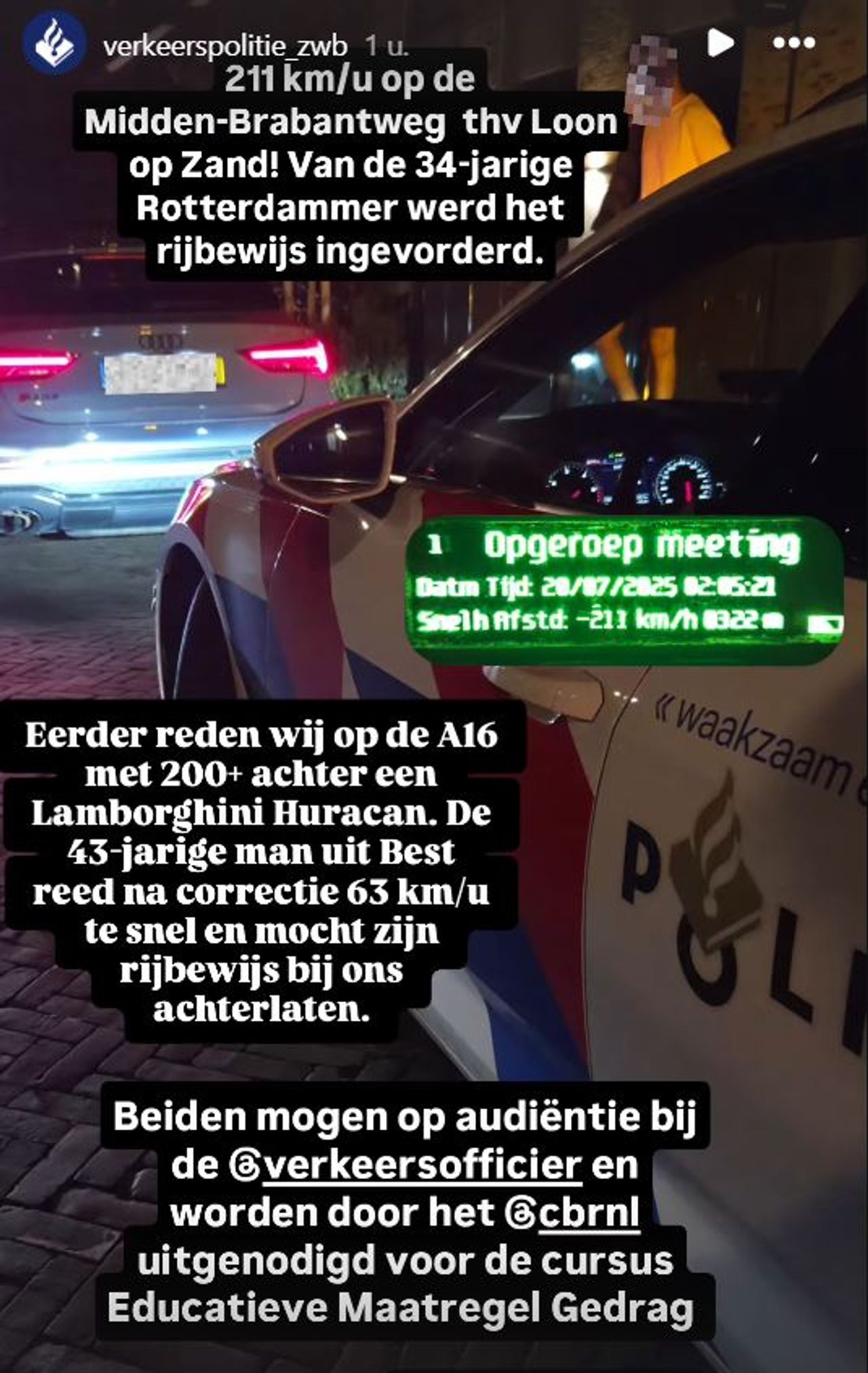 Foto: Instagram verkeerspolitie Zeeland-West-Brabant.