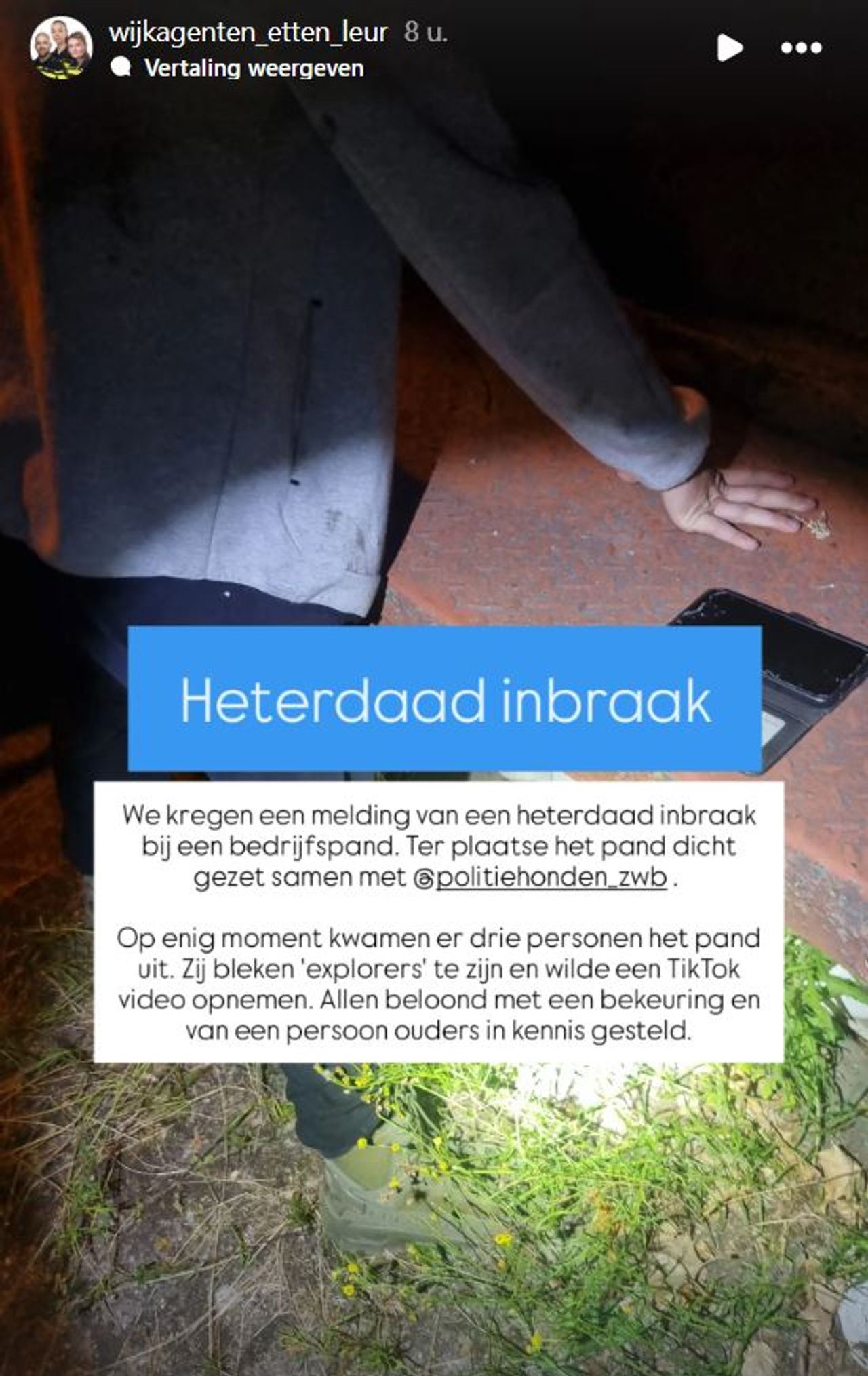 Foto: Instagram wijkagenten Etten-Leur.