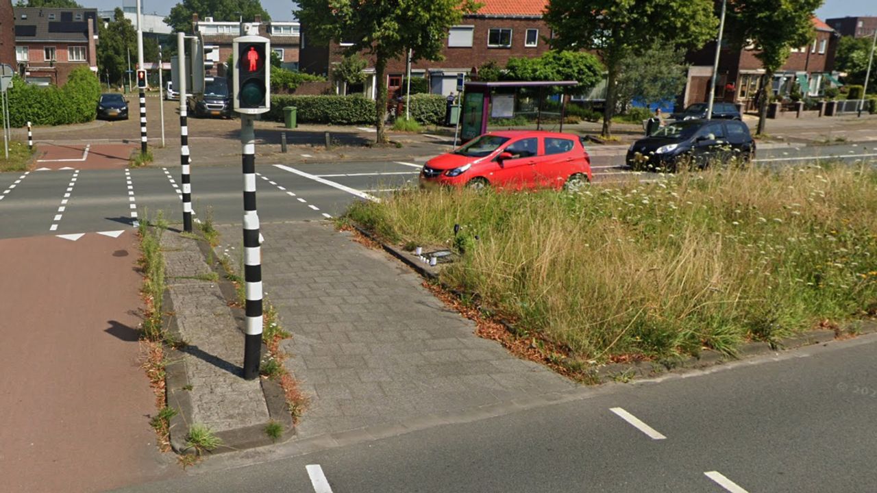 Op de kruising ligt een monument voor Zander (Foto: Google Maps).
