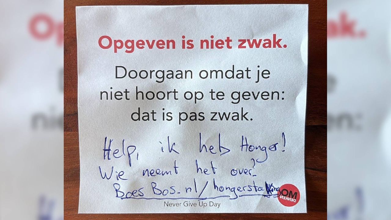 Giel vroeg of iemand zijn hongerstaking wilde overnemen (foto: Giel Boes).