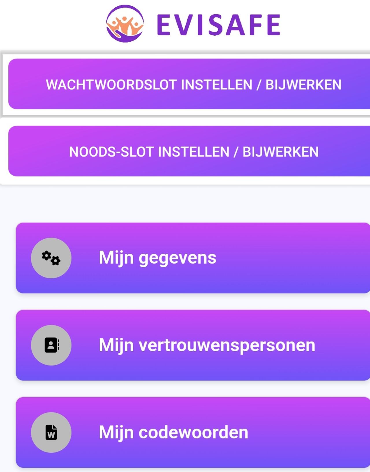 Een screenshot van de app.