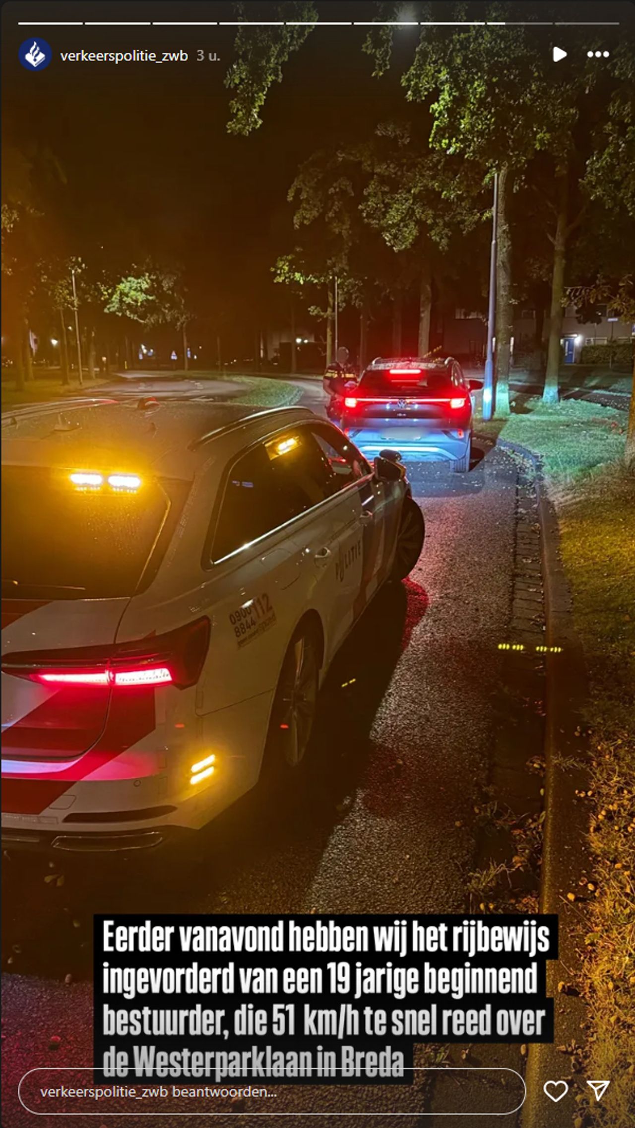 (Foto: Instagram/ verkeerspolitie_zwb.)