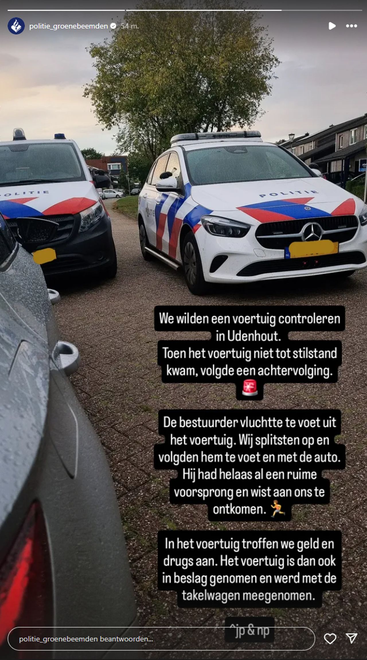 Foto: Instagram/politie_groenebeemden.