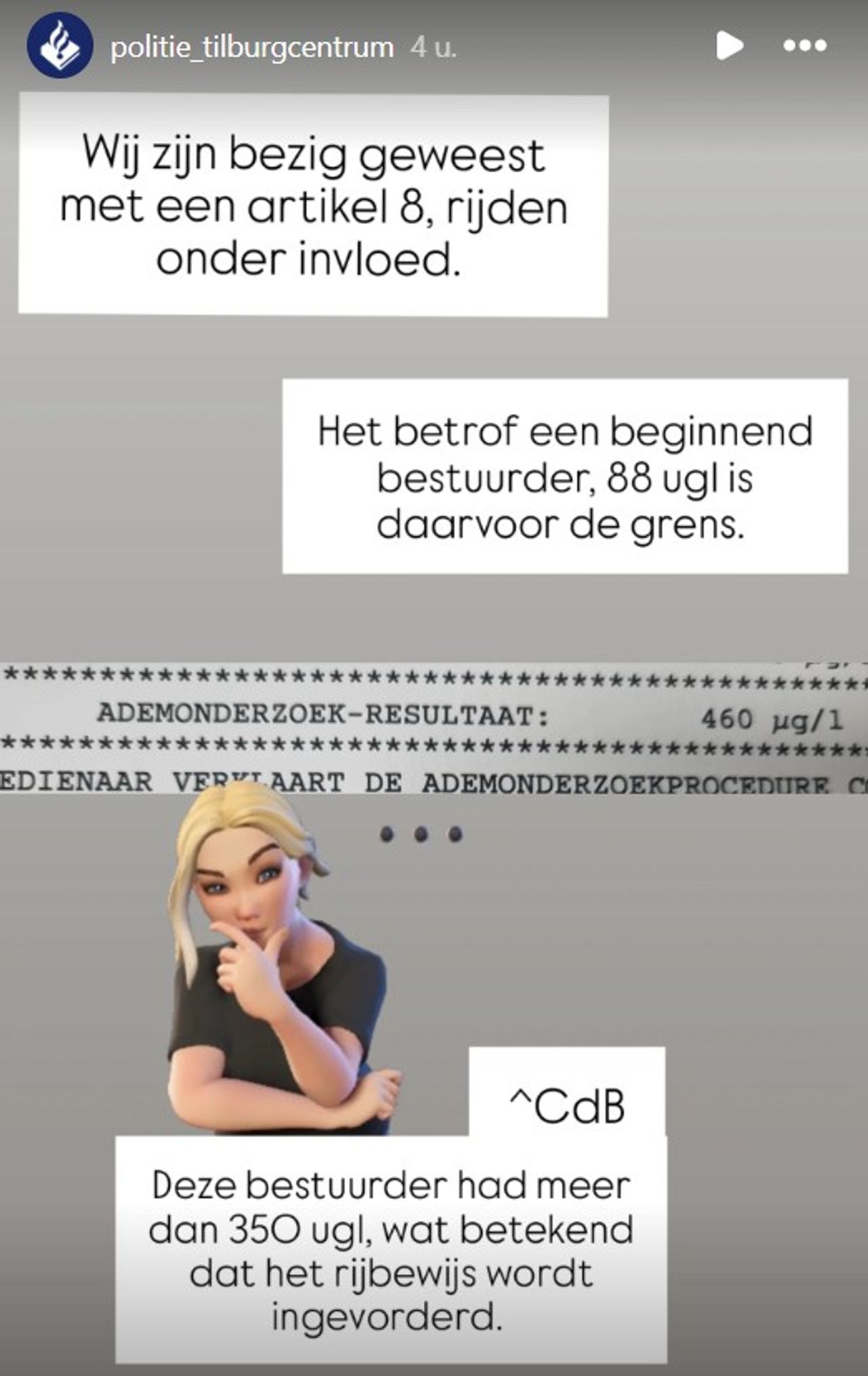 Foto: Instagram politie Tilburg Centrum.