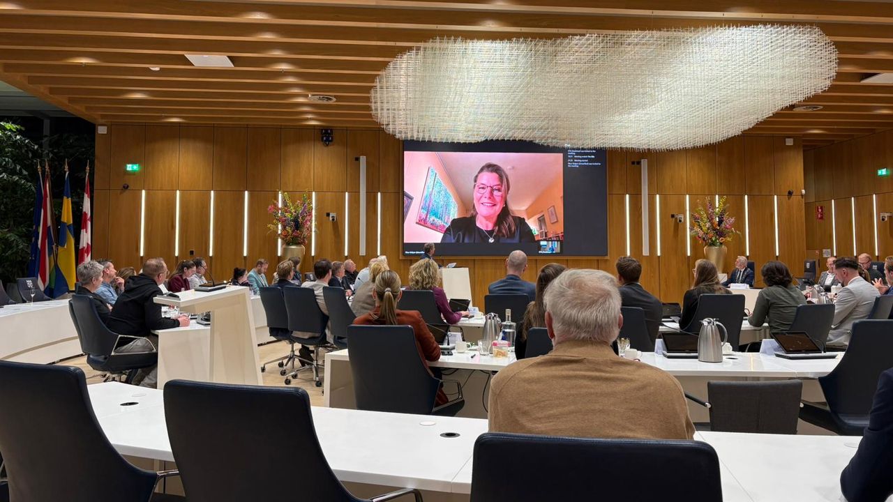 Gräper bedankte donderdagavond de Tilburgse raad via videoverbinding (foto: Pieter Soethout).